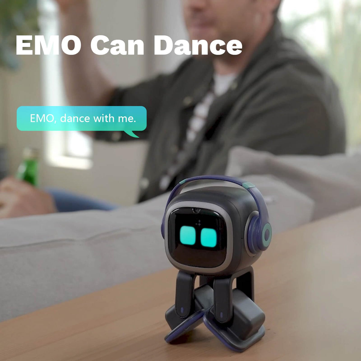 EMOPET AI Desk Robot EMO wide-angle camera on the desk