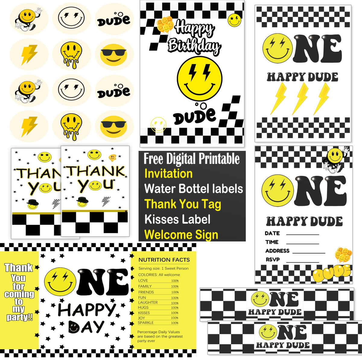 Empire Party Supply slap wristband with smiley motif for party excitement
