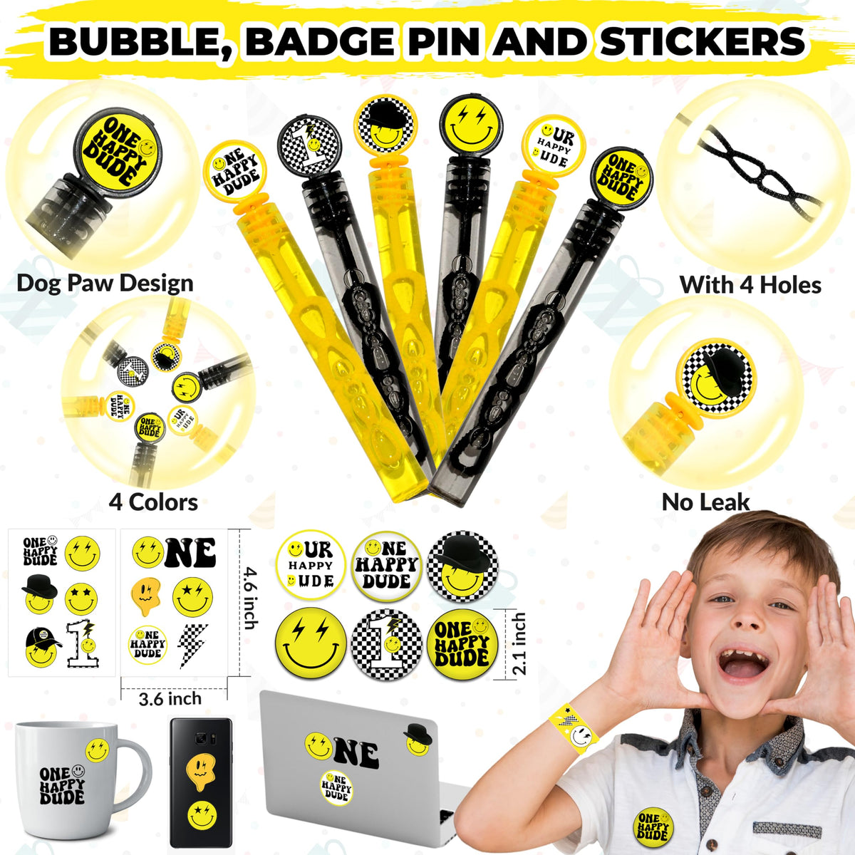 Empire Party Supply treat box showcasing smiley designs for gifts