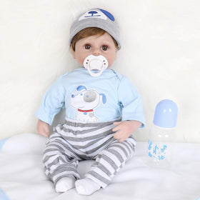 ENADOLL Reborn blue dog boy eyes enhance lifelike gaze for imaginative play