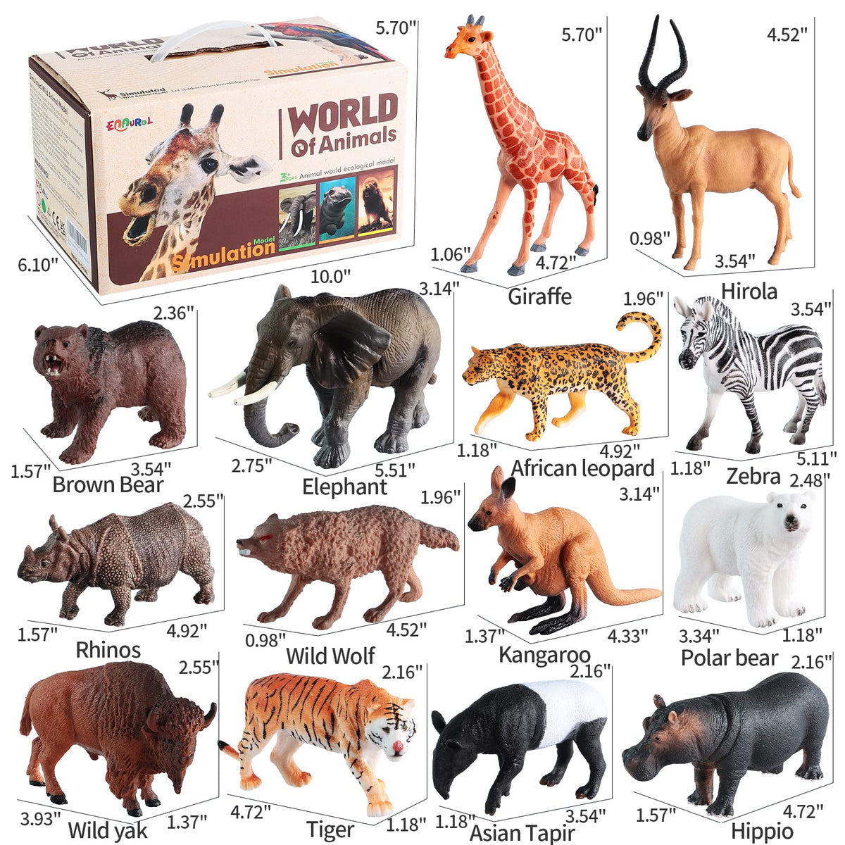 EnAuRoL zoo animals lifelike playset enhances pretend play for toddlers.