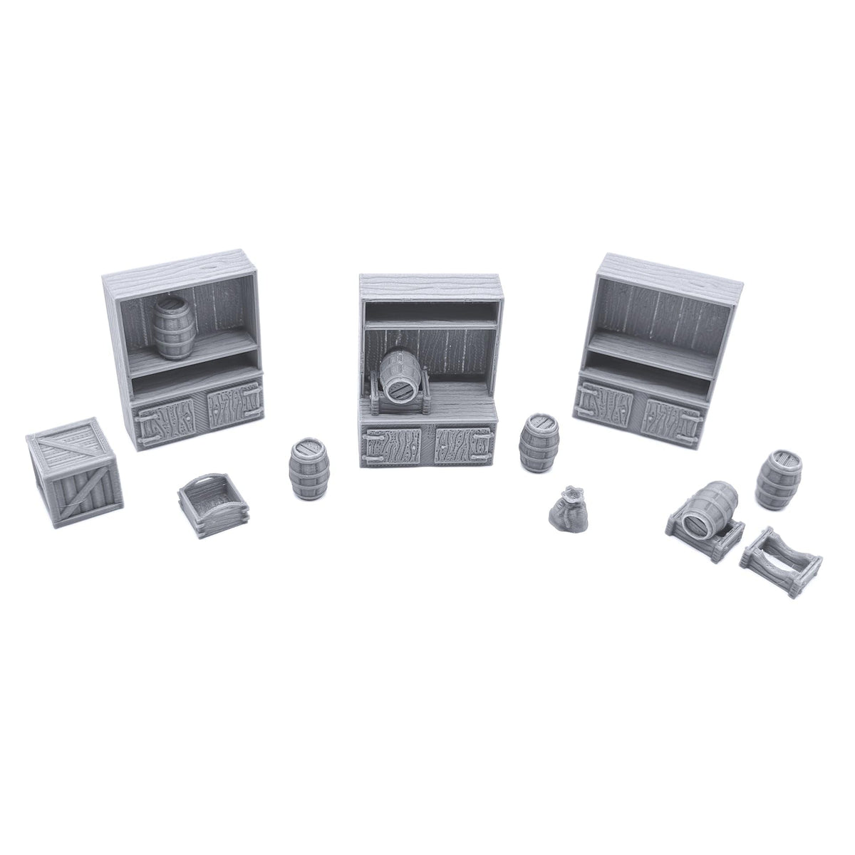 EnderToys table and benches provide sturdy, authentic seating for scaled miniatures.