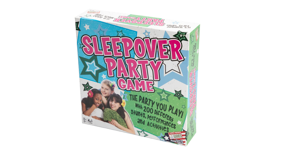 Endless Games Sleepover Party Pack includes cards, spinner, and clear instructions.