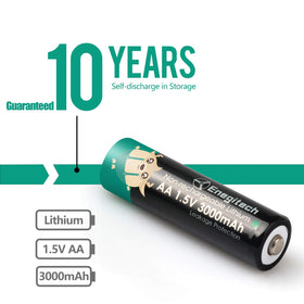Enegitech AA battery leak-proof design protects devices.