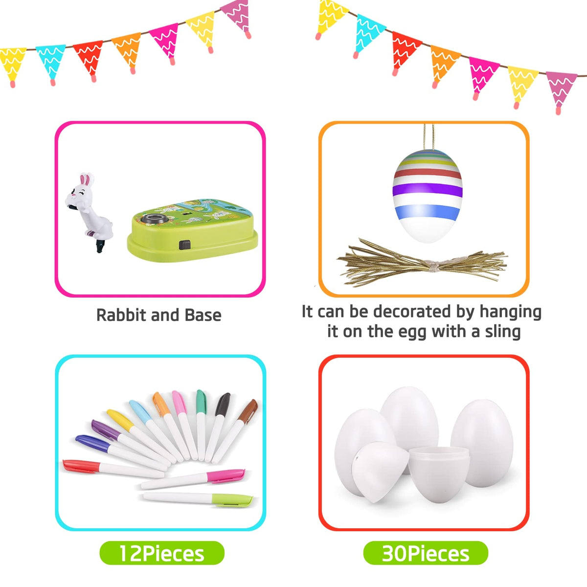 Engfa 30-plastic-eggs-pack for decorating and reuse