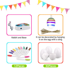 Engfa 30-pack plastic eggs with slings for easy hanging and display.