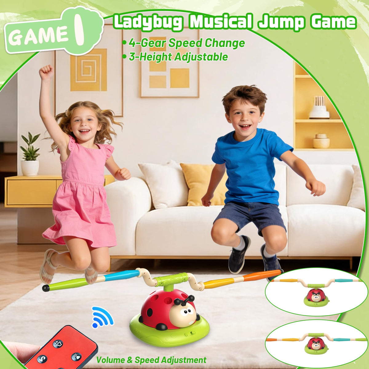 Engfa ladybug pole-hopping game to improve balance outdoors
