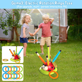 Engfa 3-in-1 playset combines music, jumping and tossing for family fun.