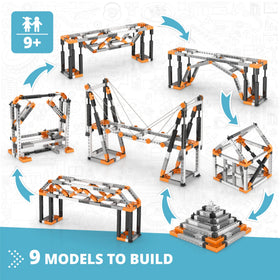 Engino pyramid-model showing load distribution through structure.