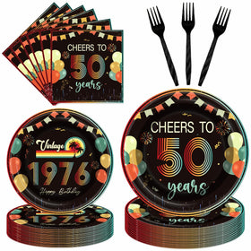 EngoEagle 9-inch plates with retro 1976 design for a 50th celebration.