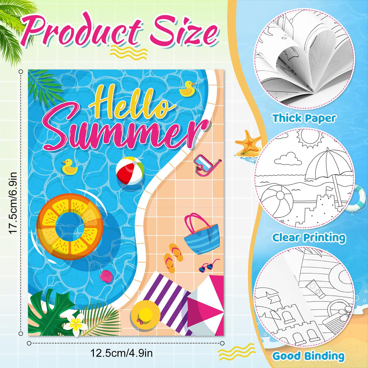 Engrowtic summer coloring book flamingo cover ideal for engaging beach party activities
