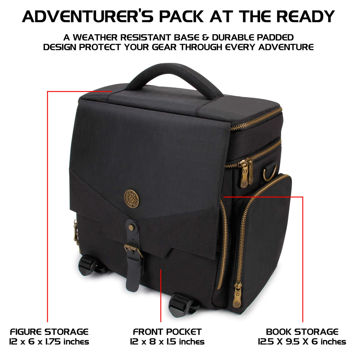 ENHANCE Tabletop DnD Bag padded divider helps organize sheets and reference materials.