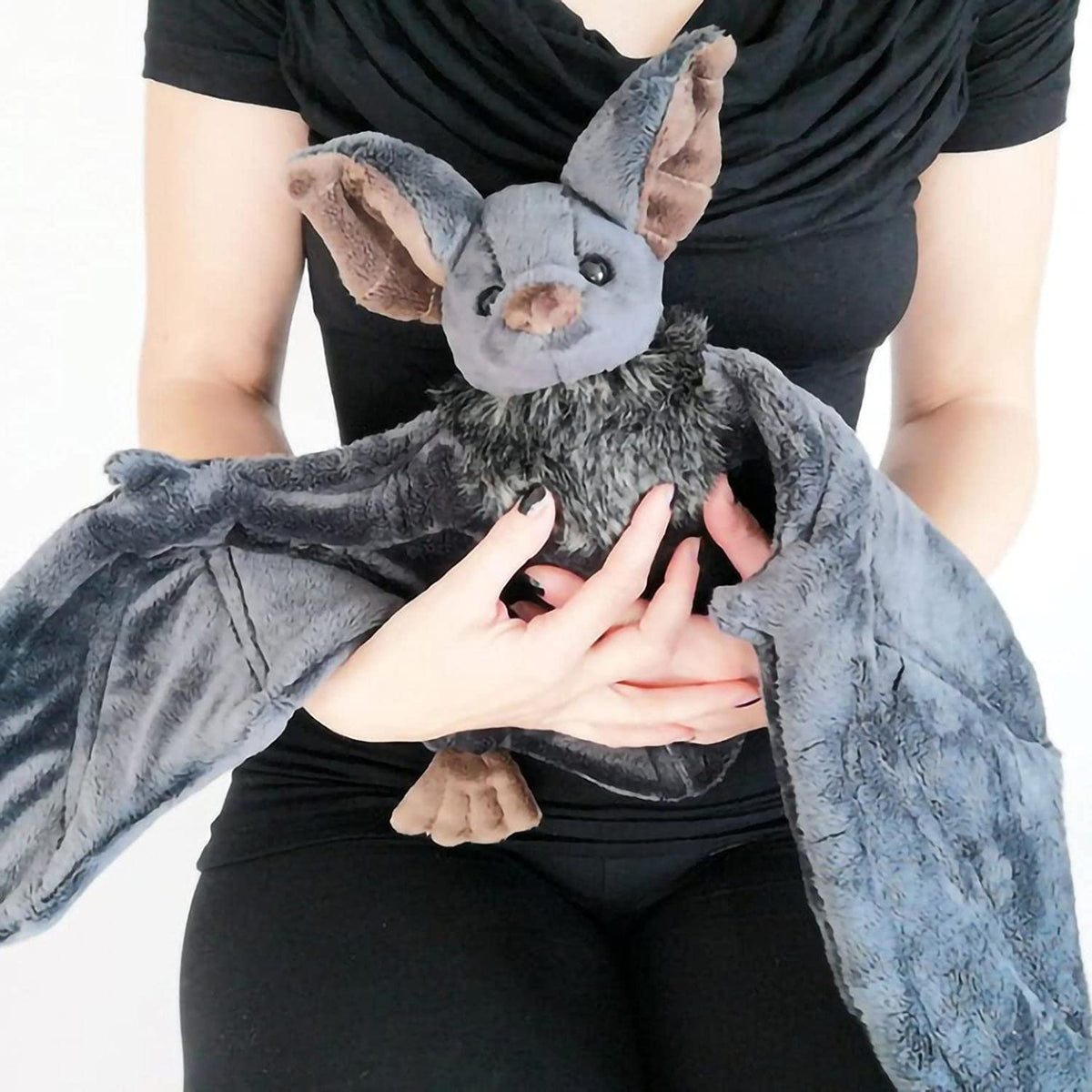 Enivtfz 12-inch bat plush with lifelike eyes for cozy storytelling.
