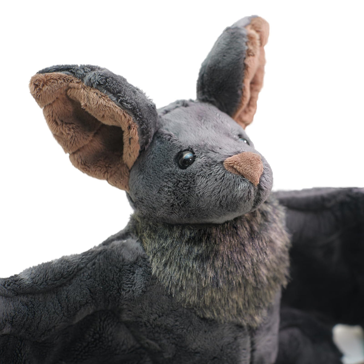 Enivtfz bat plush shows soft fluffy wings for cuddling.
