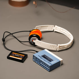 ENJBRICK Creator Music Player with headphones for immersive building experience