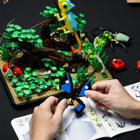 ENJBRICK Detailed plant and insect figures reflect real-life inspiration.