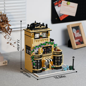 ENJBRICK Flowers City Coffee Shop build system with numbered bricks for easy assembly.