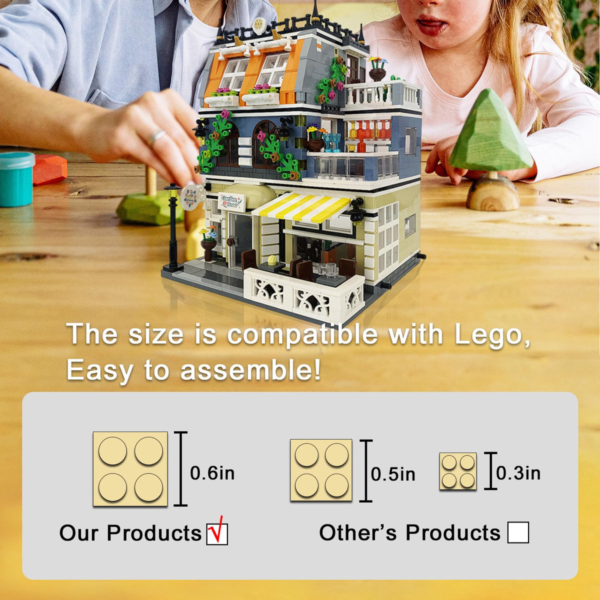 ENJBRICK Garden Hotel assembled model makes a stylish display piece.
