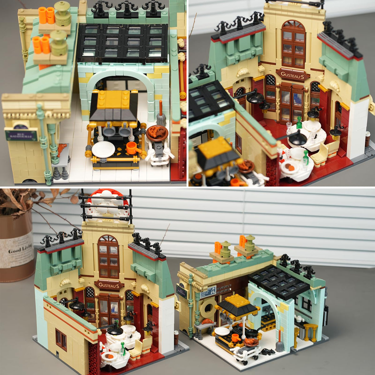 ENJBRICK Parisian Garden Hotel building set assembled footprint and dimensions for planning.