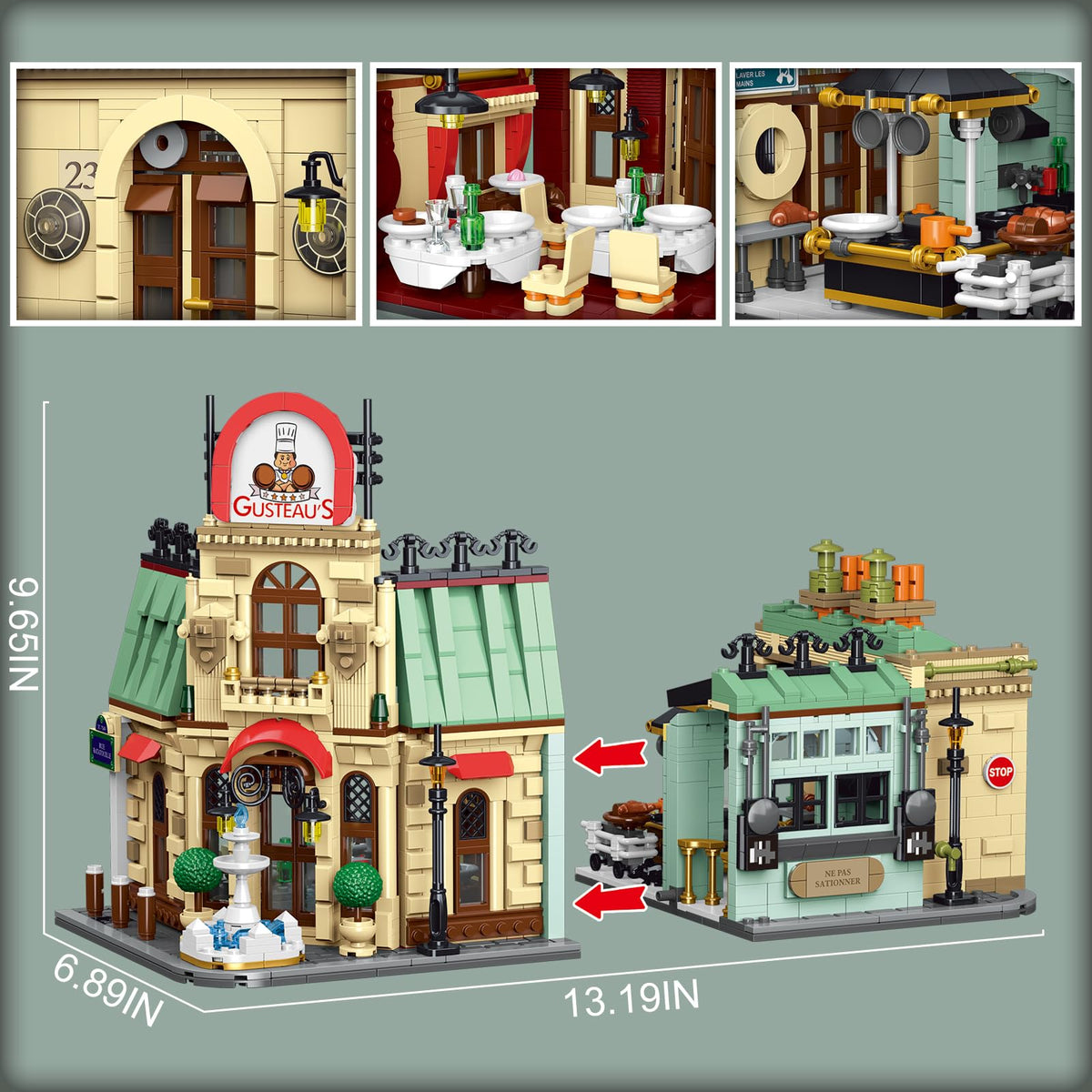 ENJBRICK Parisian Garden Hotel building set premium gift box ready for gifting.