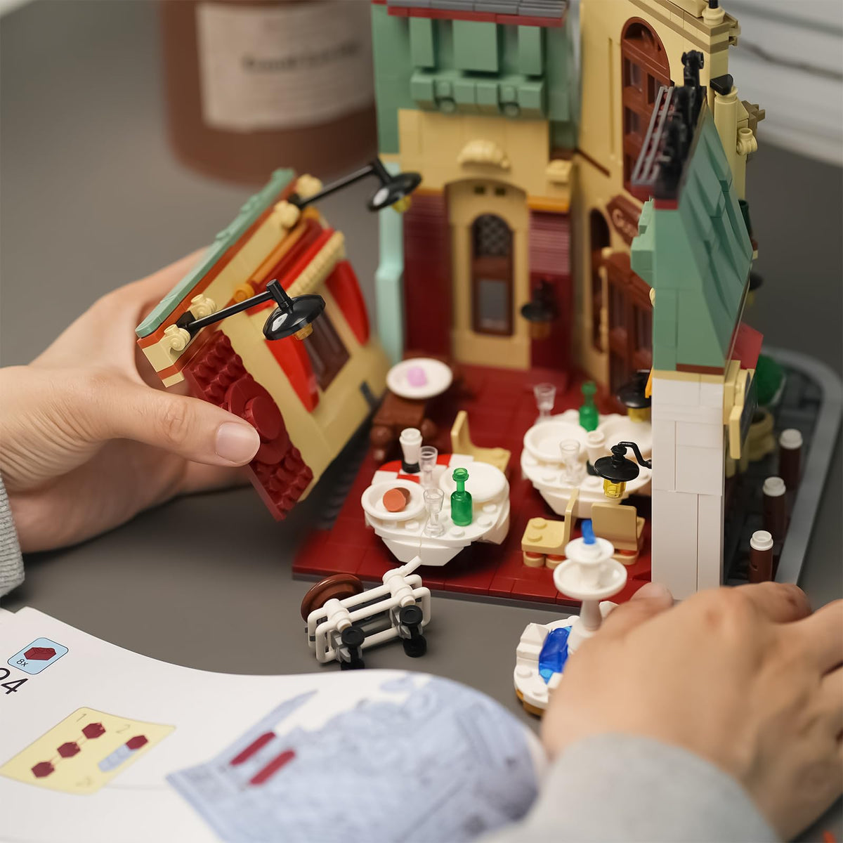ENJBRICK Parisian Garden Hotel building set modular floors for easy access.