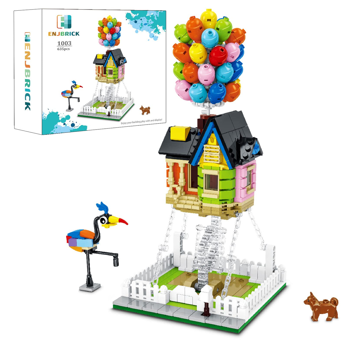 ENJBRICK Up Balloon House parts ready for kid-friendly building fun and creativity.