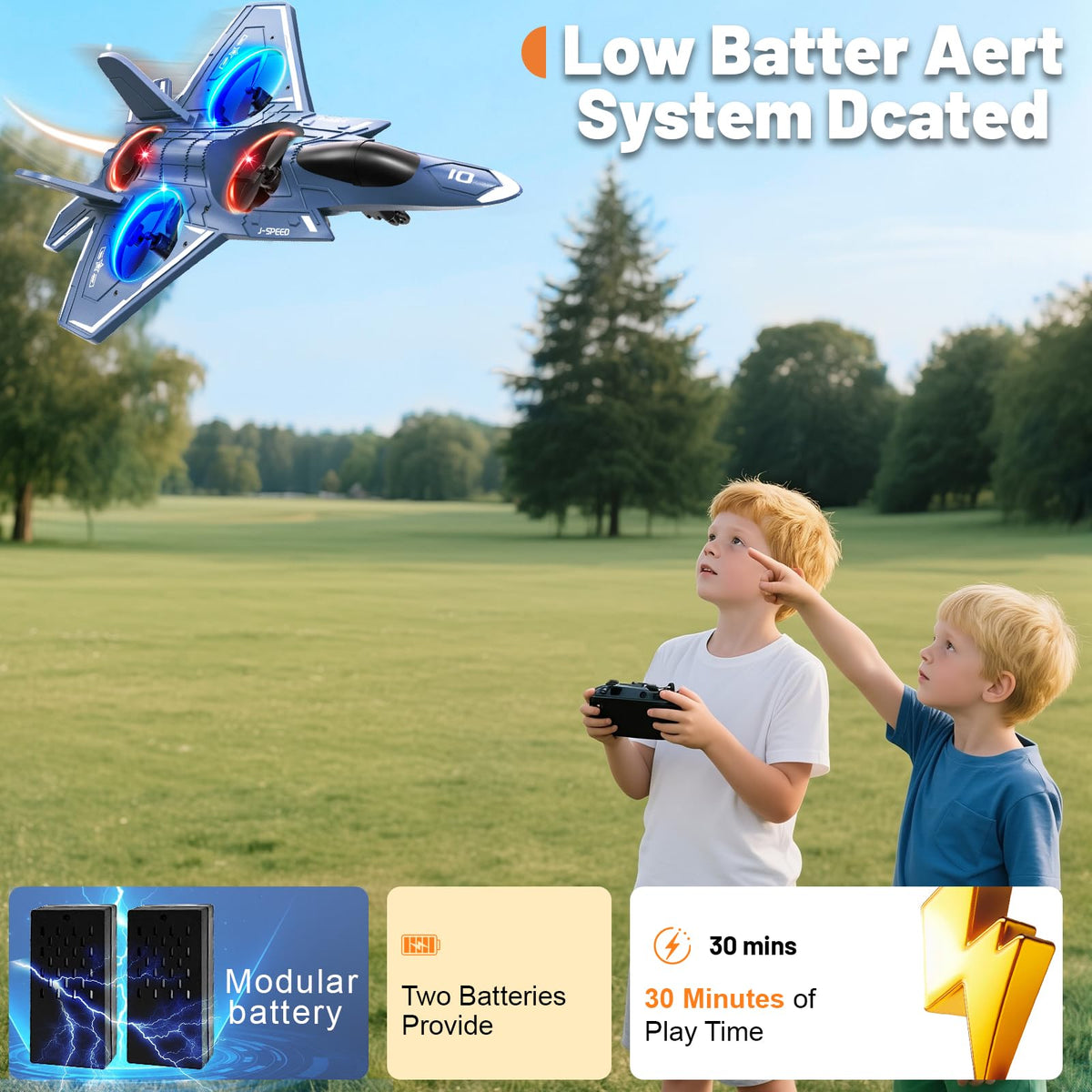 ENJOYFLY LED night flight RC airplane lights up the sky for dusk adventures.