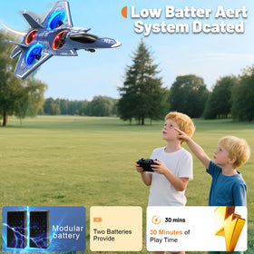 ENJOYFLY LED night flight RC airplane lights up the sky for dusk adventures.