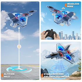ENJOYFLY RC airplane performing stunts and rolls for skill-building practice.