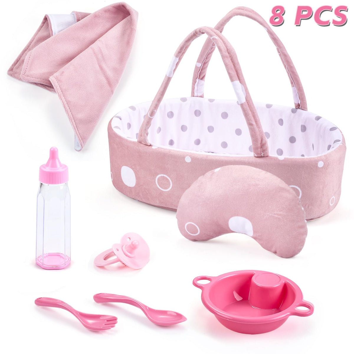 Enjoyin bassinet carrier for 12'' dolls enables portable pretend play