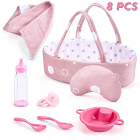 Enjoyin bassinet carrier for 12'' dolls enables portable pretend play