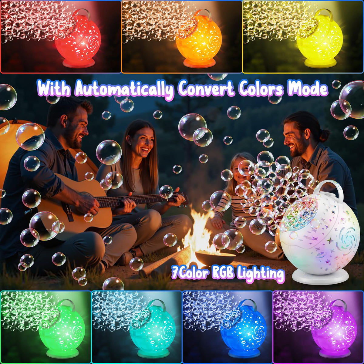 Enjoyjoy portable design lets you take the bubble machine anywhere for on-the-go fun.