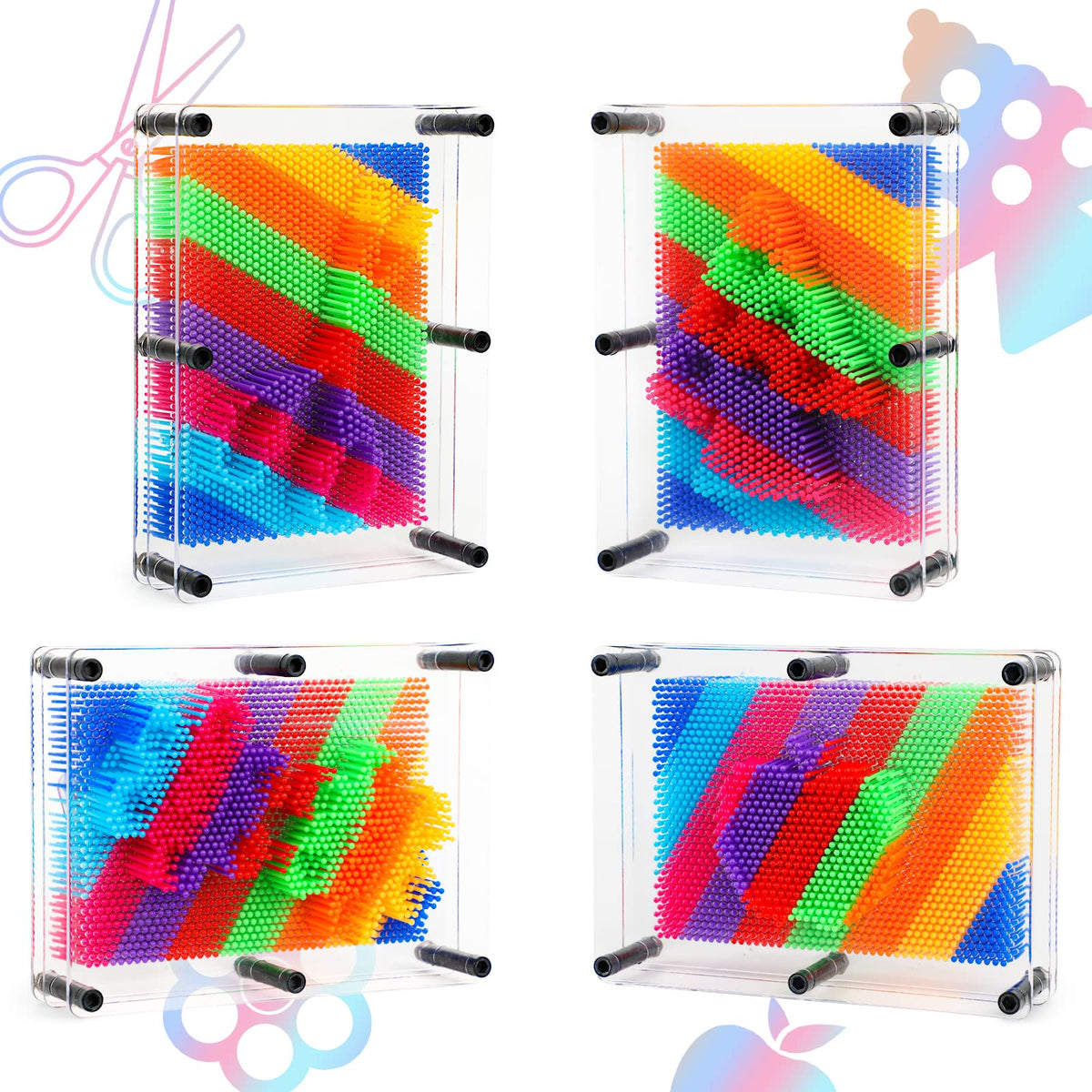 ENJSD upgraded plastic pin board offers a brighter, kid-friendly sensory experience.