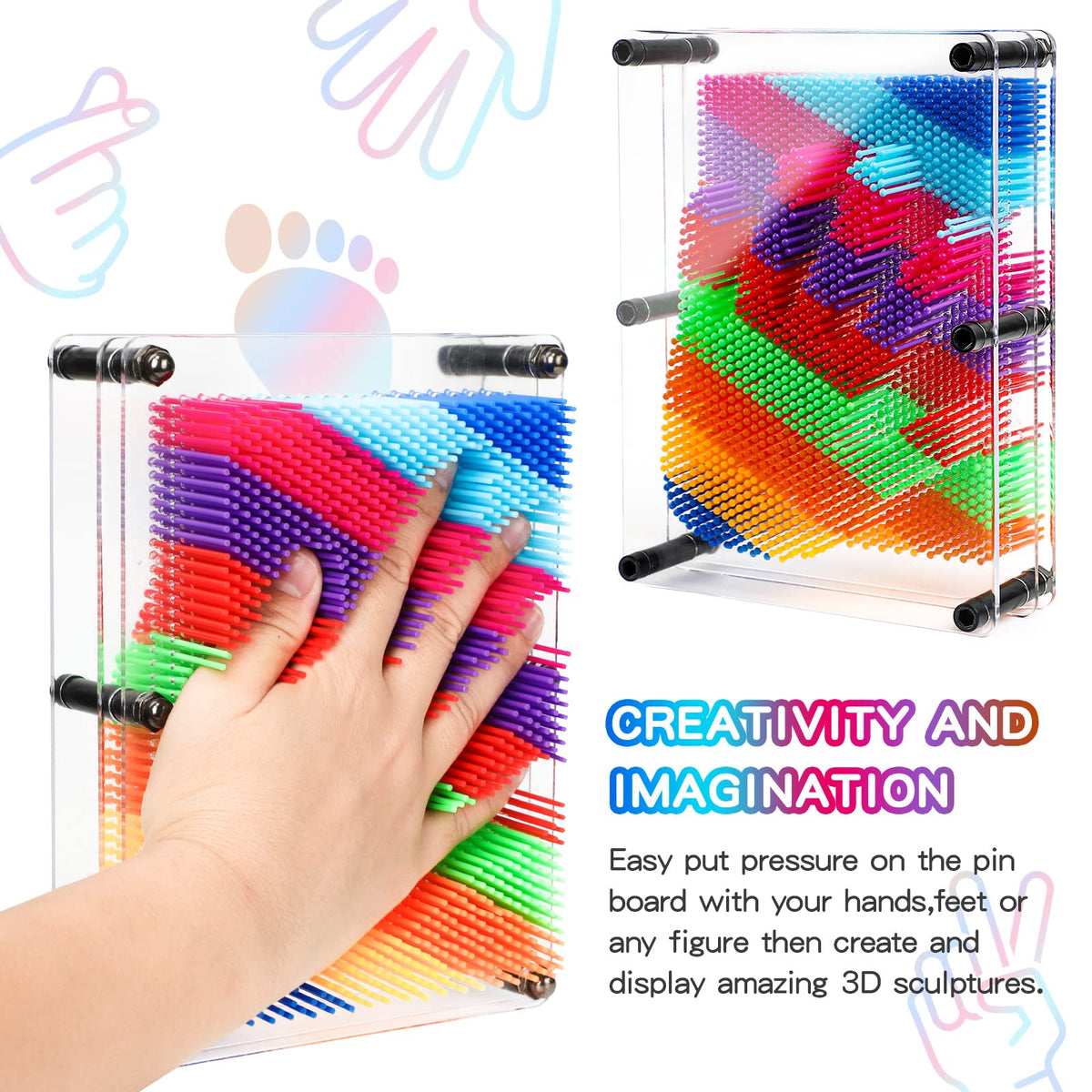 ENJSD rainbow pin art decor doubles as desk toy for inspiring spaces.