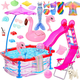 ENOCHT doll pool with slide for outdoor play and adventures