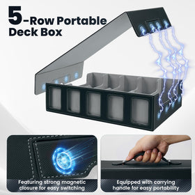 Detachable magnetic lid doubles as a playmat or sorting surface.