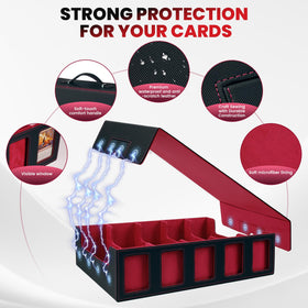 Enrichovo display window card case with toploaders for valuable cards