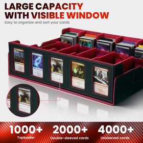 Enrichovo premium PU leather storage with magnetic lid protects your collection on the go