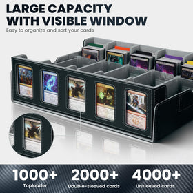 Premium PU leather case shields cards from dust and scratches during transport.
