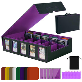 Enrichovo trading card storage box with handle showcases portability for game nights.