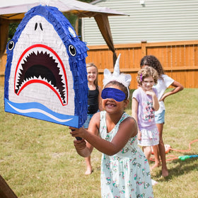 EnriQ ocean theme decor shark pinata enhances party ambiance