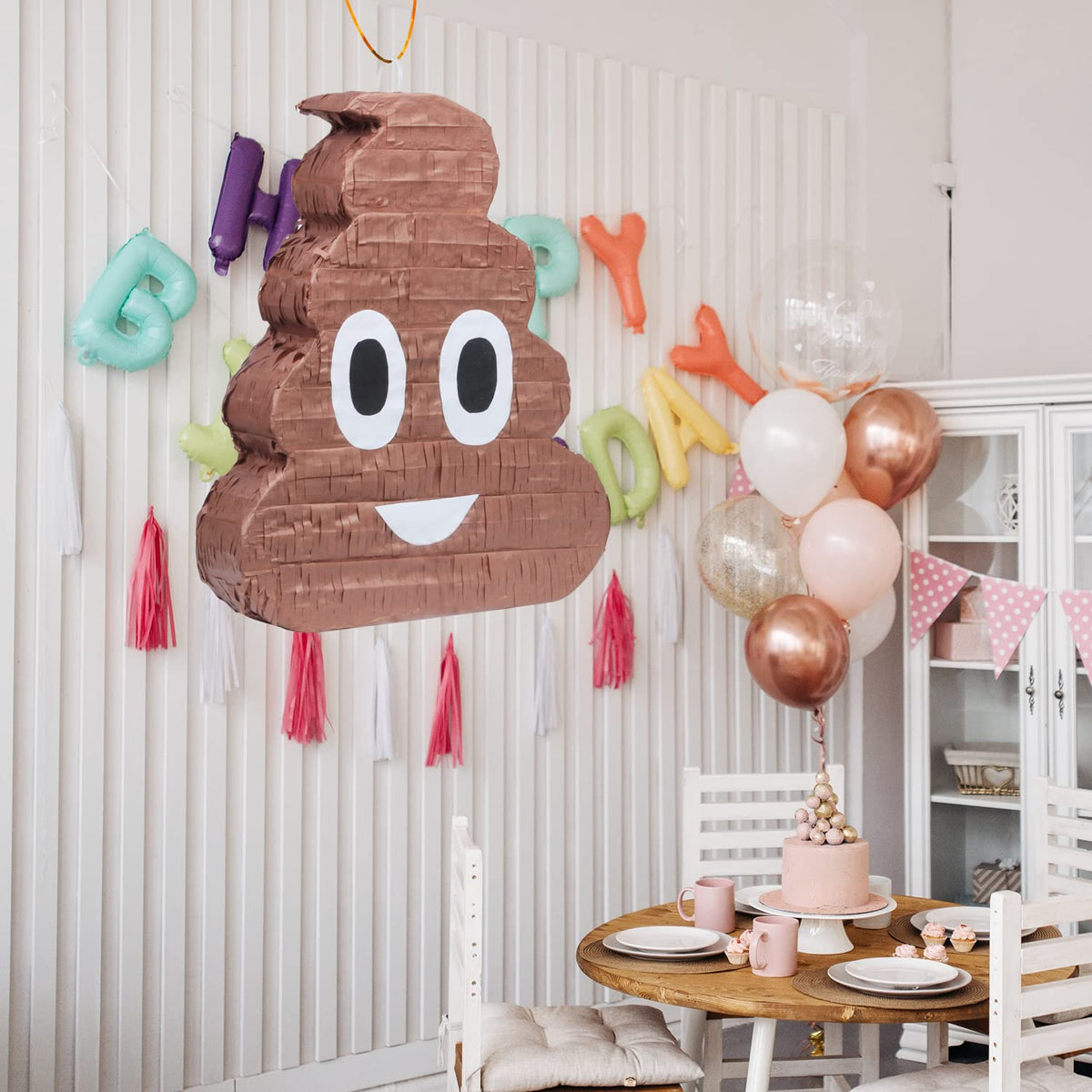 EnriQ Poop Pinata candy-fun uses candies, confetti, and small favors for kids.