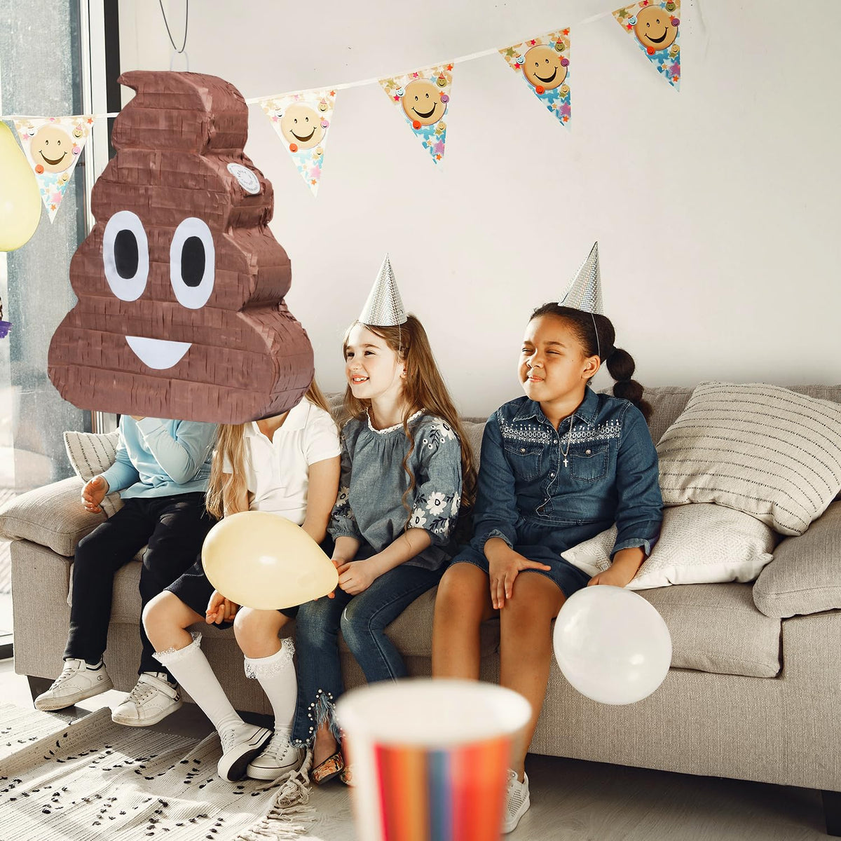 EnriQ Poop Pinata party-decoration-ready centerpiece adds playful excitement.