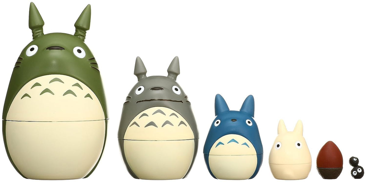 Ensky Totoro nesting dolls large dark gray Totoro for shelf display