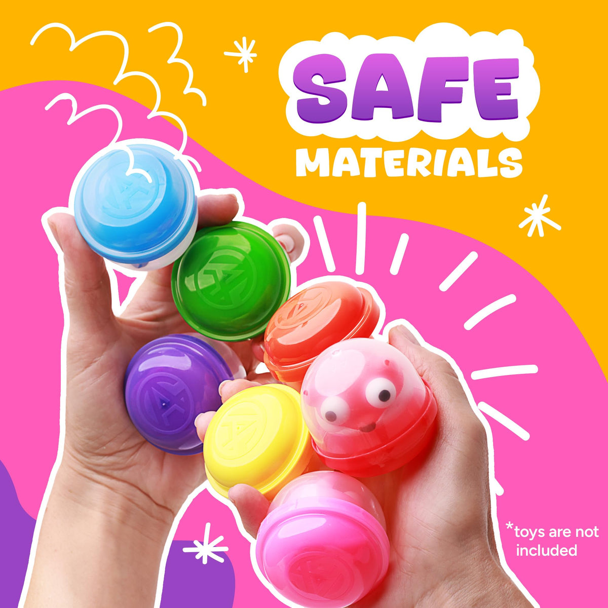 Entervending Acorn Capsules durable PVC, resistant to wear for long-lasting party favors.