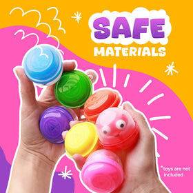 Entervending Acorn Capsules durable PVC, resistant to wear for long-lasting party favors.