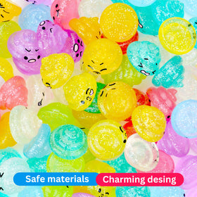 Entervending Unicorn Poop mini toy yellow gold glitter bright reward bins.