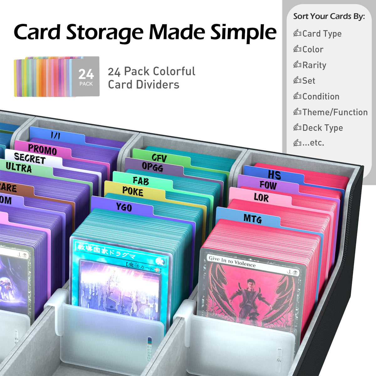 ENTUMO 4-Row box soft liner protects sleeved cards.