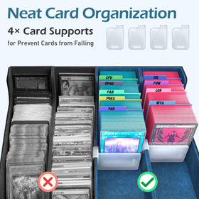Entumo adjustable card supports keep decks upright and prevent toppling