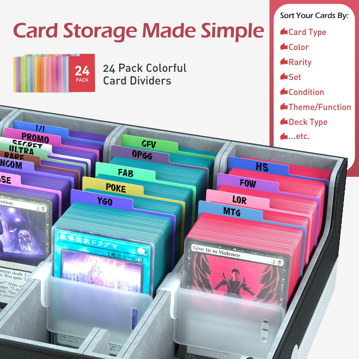 ENTUMO large-capacity box holds 3,200+ unsleeved cards for growing collections.